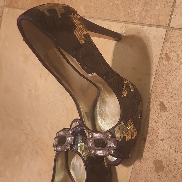 Glam Spike Heels by Nina of New York 5" High Heels 7.5 - Picture 7 of 8